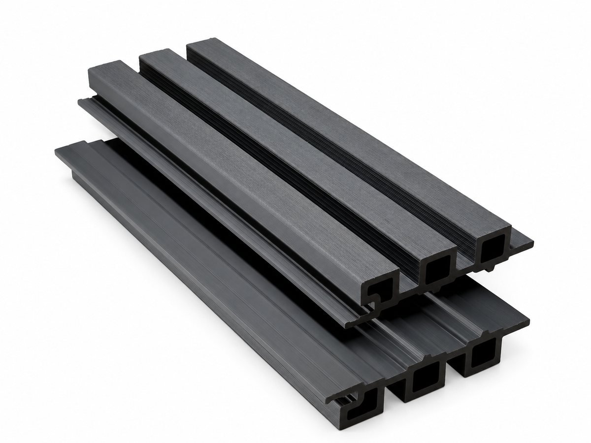 Charcoal WPC wall cladding, 1 inch profile