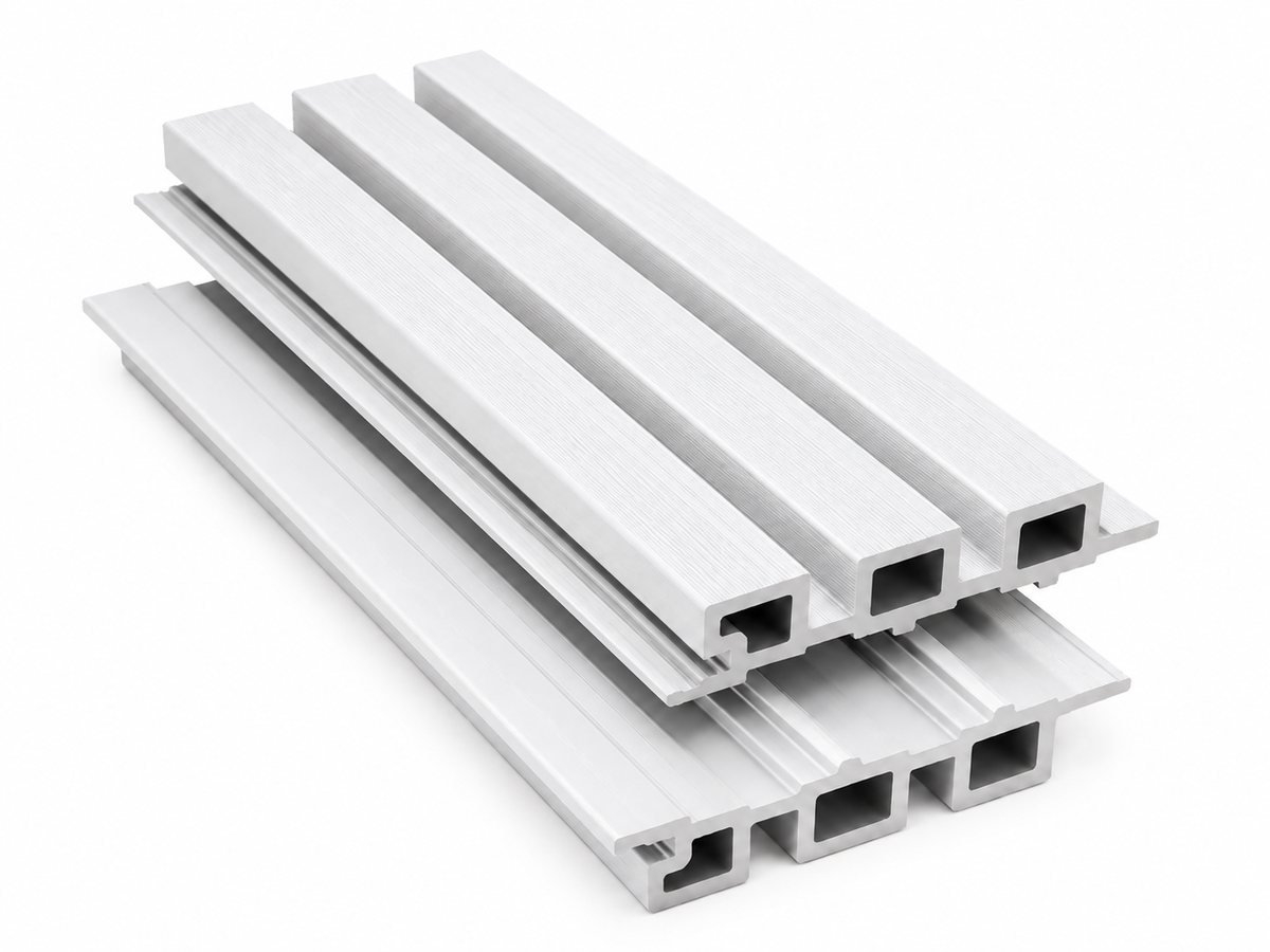 White WPC wall cladding, 1 inch profile